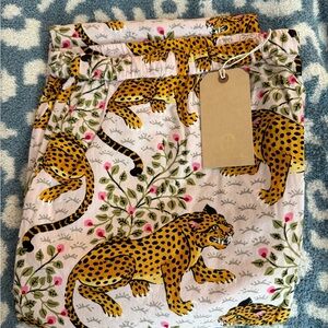 Printfresh Leopard Print Pajama Pants- Yellow and Pink Bagheera Blush NWT